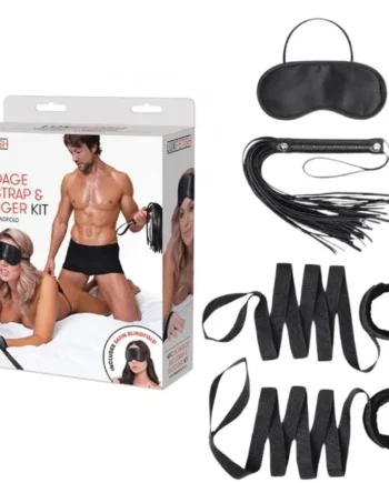 Lux F Bondage Bed Strap Flogger Kit 4pc Sex Restraints
