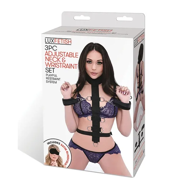 Lux Fetish 3 pc Adjustable Neck & Wristraint Set