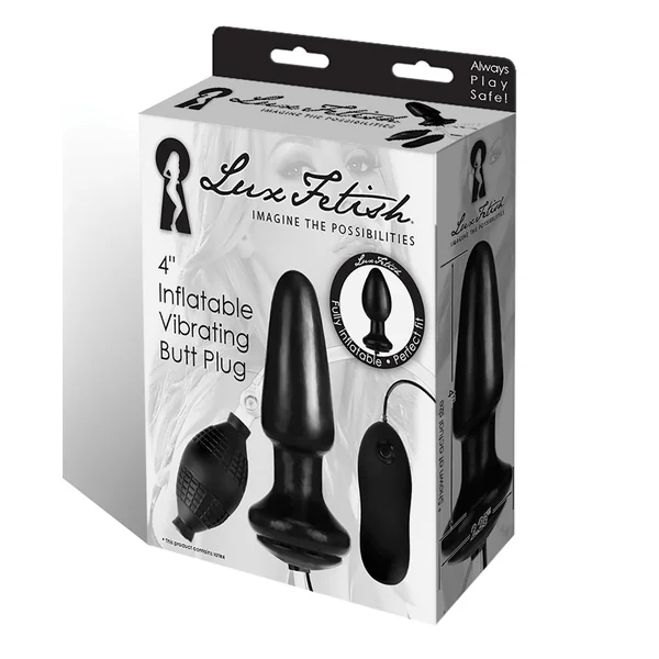 Lux Fetish 4" Inflatable Vibrating Butt Plug