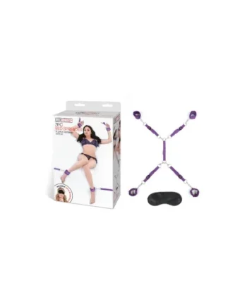 Lux Fetish 7-Piece Bed Spreader Playful Restraint System, Purple