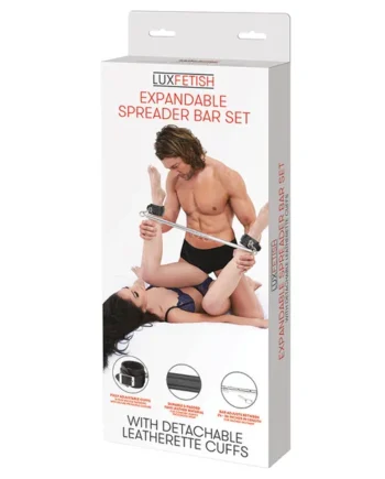 Lux Fetish Expandable Spreader Bar Set with Detachable Cuffs (35 - 47")