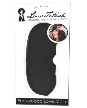 Lux Fetish Peek-a-boo Love Mask – Black