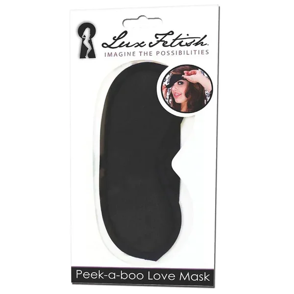 Lux Fetish Peek-a-boo Love Mask – Black
