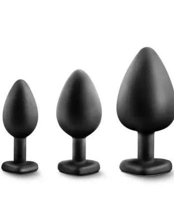 Luxe – Bling Plugs Training Kit – Black With Rainbow Gems