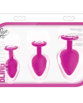 Luxe Bling's Training Kit Pink With White Gems Anal Plug