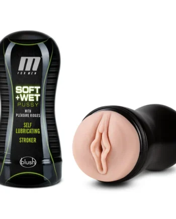 M for Men - Soft and Wet - Pussy With Pleasure Ridges - Self Lubricating Stroker Cup - Vanilla