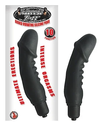 MACK TUFF RIBBED SILICONE PENIS BLACK