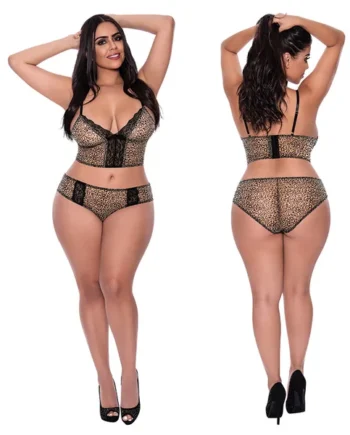 Magic Silk Bra & Hipster Panty - Leopard QUEEN