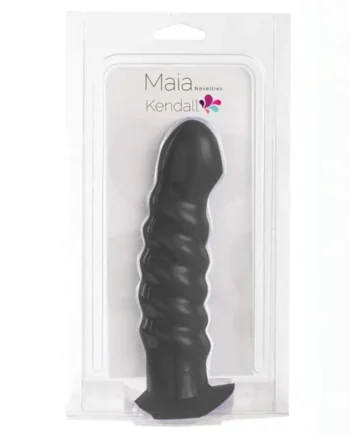 Maia KENDALL Silicone Dong Swirled Satin Finish - Black 7.75"