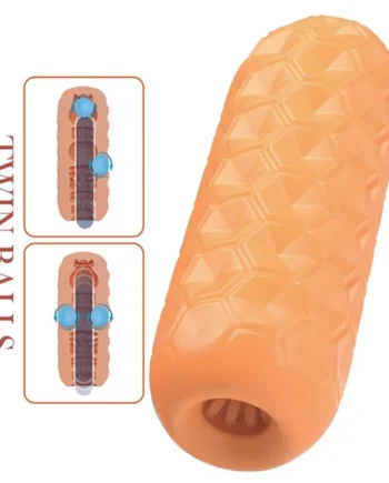 Male Masturbator HoneyComb with 2 Internal Balls