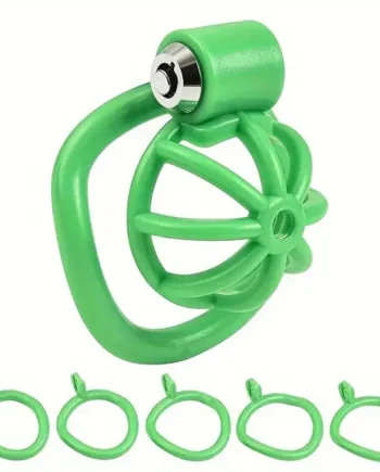 Male Penis Chastity Cage Pink Black Small Chastity Cage With 5 Rooster Rings