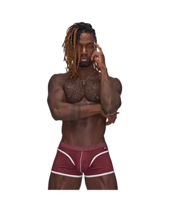 Male Power Sport Mesh Sport Mini Short Burgundy XL