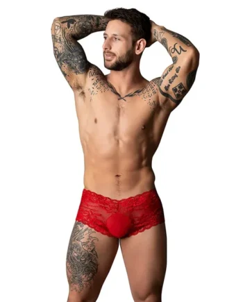Male Power The Ultimate Duo CRR Mini Short & Red Cock Ring Red L