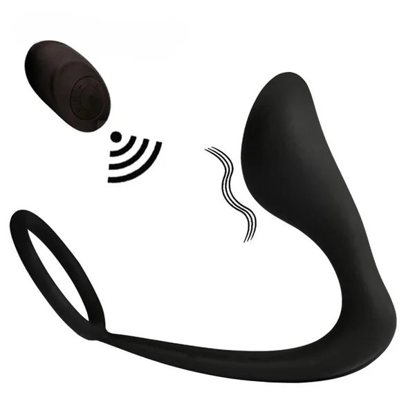 Male Prostate Massager Vibrator Butt Plug: Silicone Ring for Delayed Ejaculation