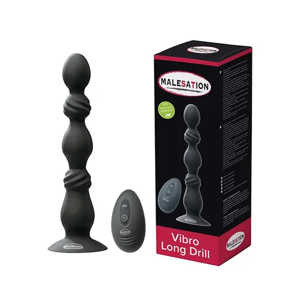 Malesation Vibro Long Anal Drill – Black