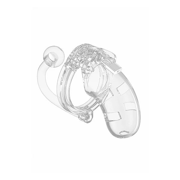 MANCAGE CHASTITY 3.5IN CAGE W/ PLUG MODEL 10 TRANSPARENT
