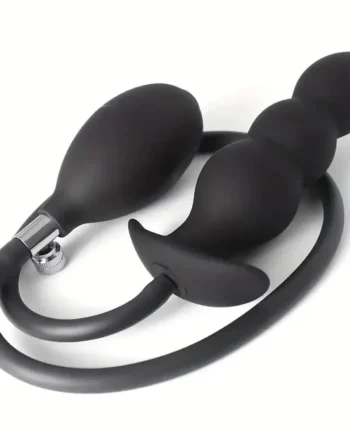 Manual Inflation Silicone Anal Plug Black Adult Toy Manual Expansion Toy