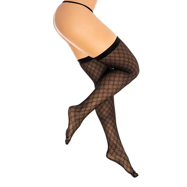 Mapale Diamond Mesh Thigh Highs