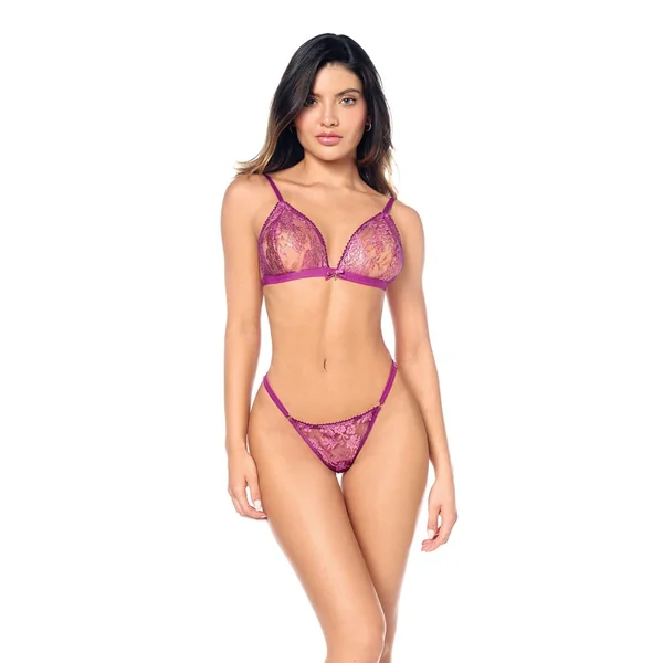 Mapale Sheer Lace Triangle Top With Panty