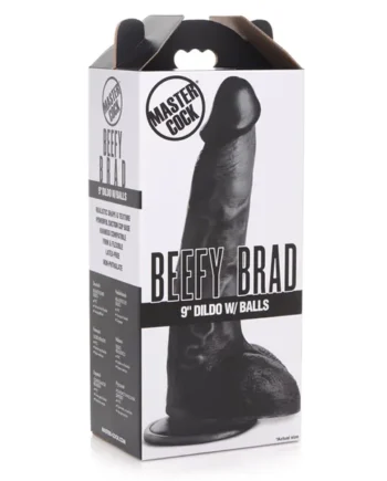 Master Cock Beefy Brad 9″”Dildo with Balls – Black