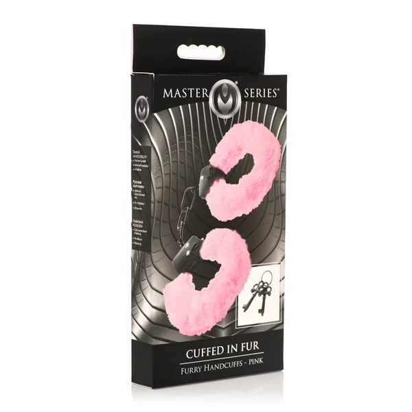 Master Series Cuffed in Fur Furry Handcuffs – Pink