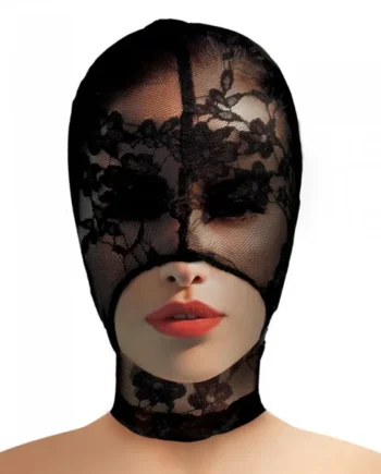 MASTER SERIES LACE SEDUCTION BONDAGE HOOD