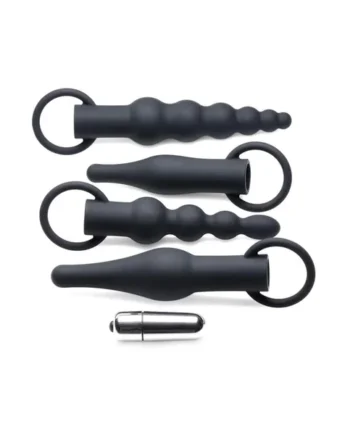 Master Series Premium Ranged Rimmers 3X Vibrating Silicone Rimming Anal Training Set – Black **Special Order**