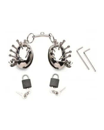 Master Series Scrotum Egg Shells with Spikes Stainless Steel