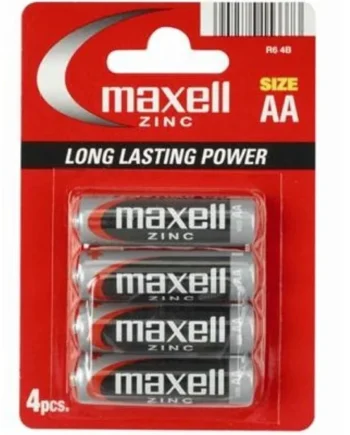 MAXELL - PILA SALINA MANGANESO AA R6 * 4 UNITS