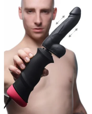 Mega-pounder Hand-held Thrusting Silicone Dildo