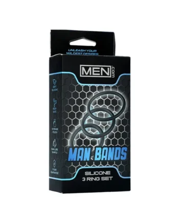 Men.com Man Bands 3pc Silicone Ring Set