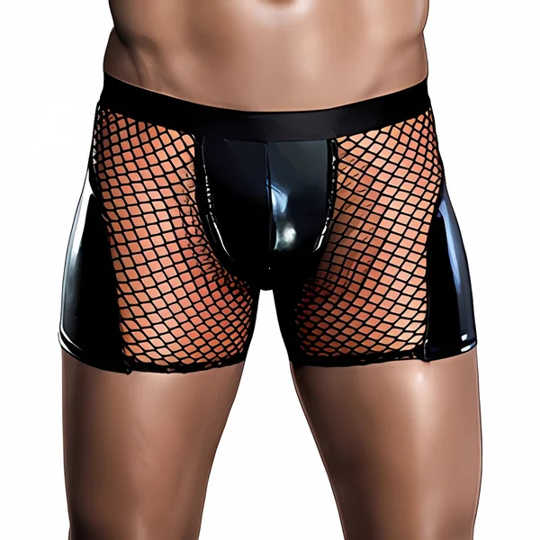 Men's Mesh Shorts with Wet Look