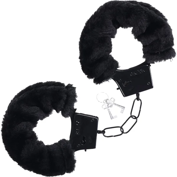 MERCI Fluff Cuffs Furry Handcuffs By Doc Johnson - Black