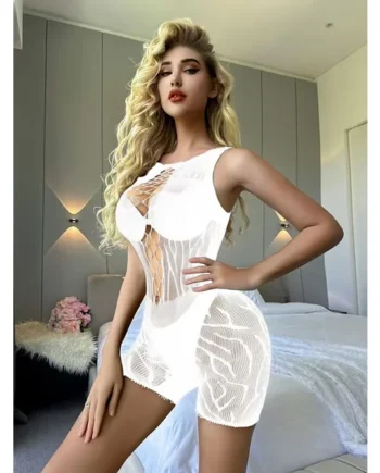 Mesh Fishnet Short Jumpsuit