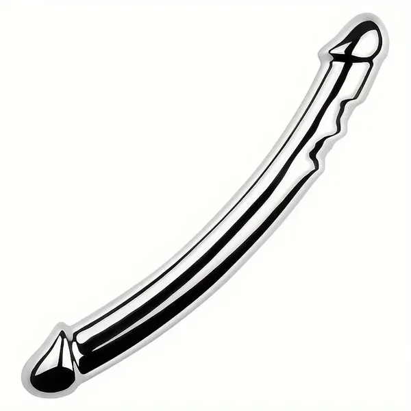 Metal Anal Butt Plug Double Head Dildo Realistic Penis G-spot Stimulator