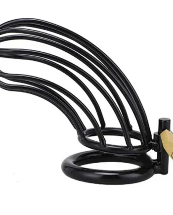 Metal hard cock bird cage chastity black