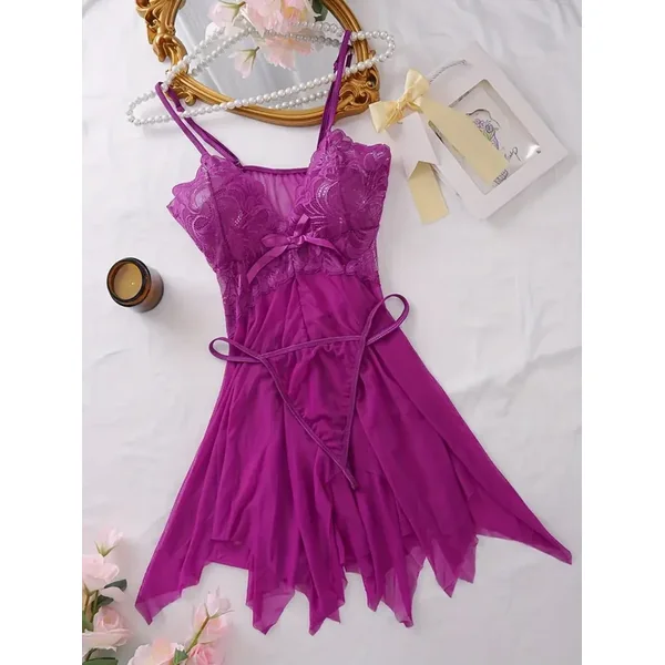 Midnight Bloom Lace Lingerie Set