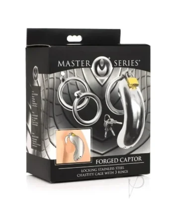 MS “Forged Captor” Locking Chastity Cage W/rings