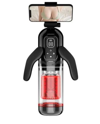 Multi-Frequency Vibration Male Penis Massaging Blowjob Cup - Dual Handle Rotating Masturbation Toys