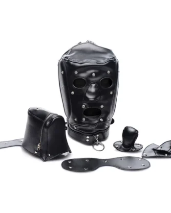 Muzzled Universal BDSM Hood With Removable Muzzle