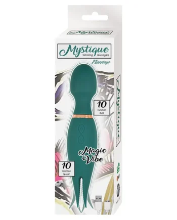 Mystique Magic Vibe Rechargeable Dual Ended Silicone Wand - Green