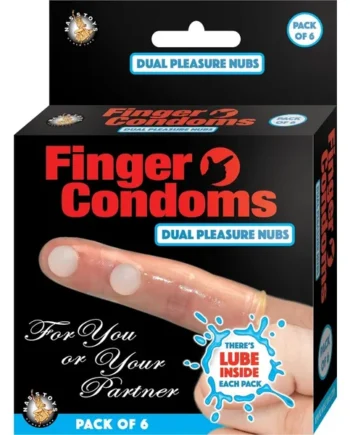 Nasstoys Finger Condoms with Pleasure Nubs and Lubricant – Pack of 6