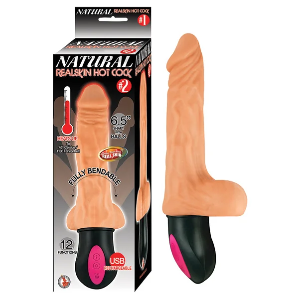Natural Realskin Hot Cock #2 Dildo - White 6.5"