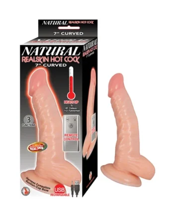 NATURAL REALSKIN HOT COCK CURVED 7IN FLESH