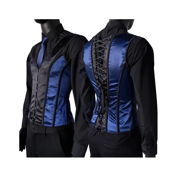 Navy Blue & Black Men’s Corset