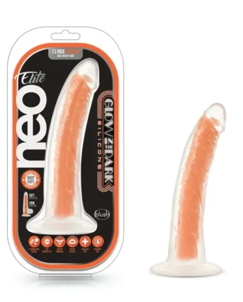 NEO Elite Glow-in-the-Dark Dual-Density Realistic Bright-Color Silicone Dildos with Suction Cup