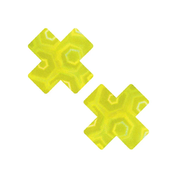 Neva Nude Holographic X Factor Pasties - Neon Yellow O/S