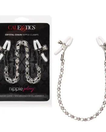 Nipple Play – Crystal Chain Nipple Clamps – Silver