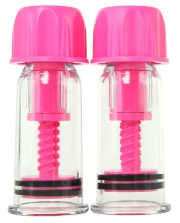 nipple play Vacuum Twist Suckers in Pink