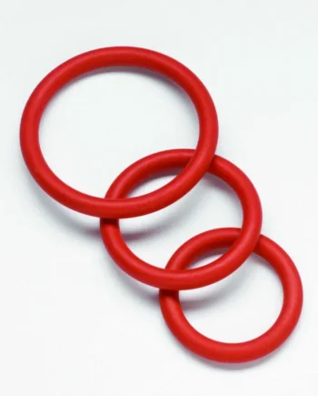 NITRILE COCK RING SET-RED